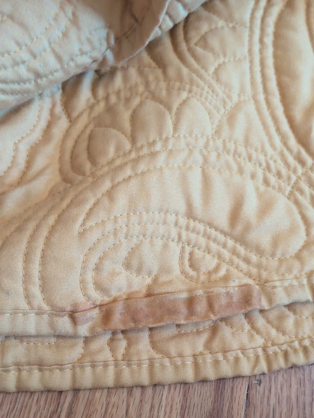 Vintage 90's Paisley Floral Goldenrod Yellow Cottegecore Cotton Blend Quilt